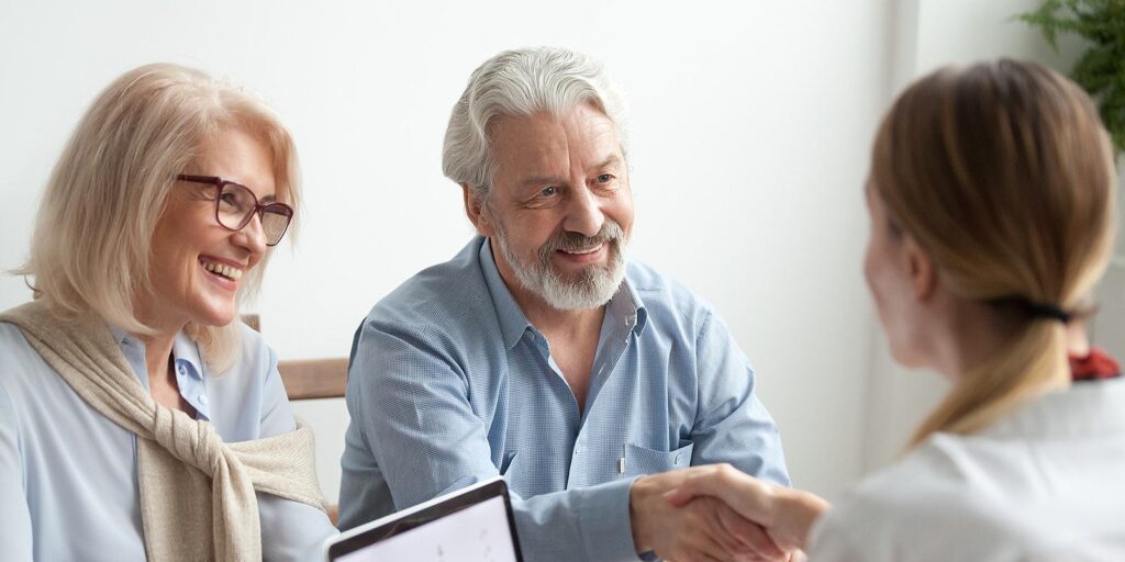 Senior couple at a Retirement Plan Consulting firm