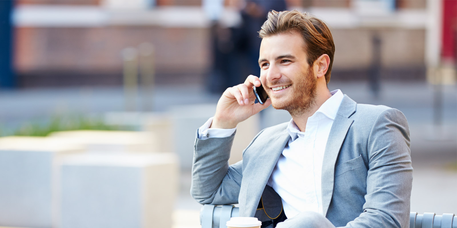 A businessman contacting benefitcorp