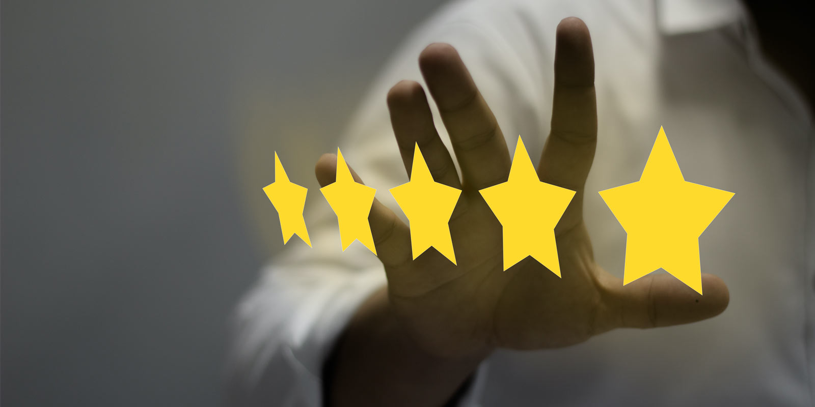 Boss giving five star performance appraisal