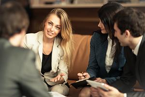 Consultant working with executives 